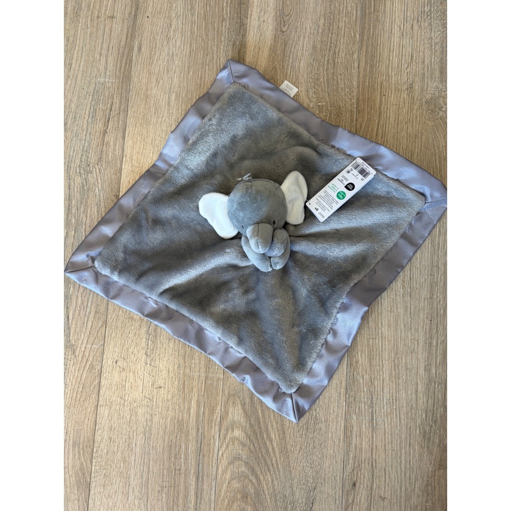 Carters Just One You Elephant Security Blanket Grey White Polka Dot Satin Trim